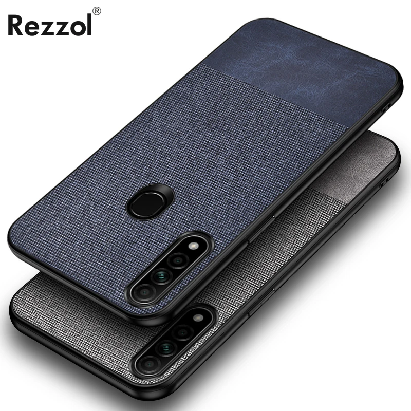 Для OPPO A8 тканевая ткань Жесткий PC задняя крышка для 2020 чехол телефона Rezzol бизнес