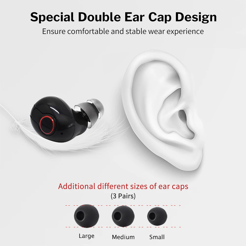 Bluetooth наушники 5 0 настоящие беспроводные гарнитура стерео спортивные с