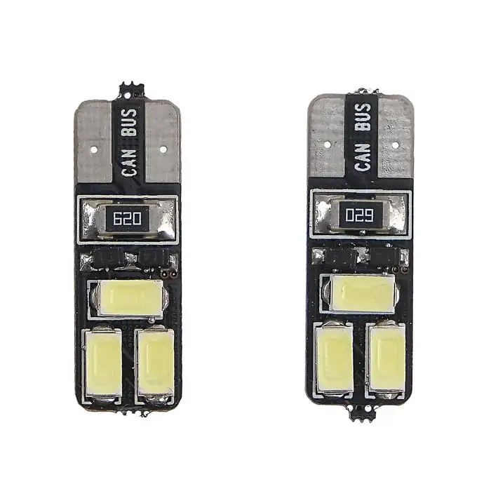 Автолампа светодиодная TORSO T10 W5W габарит 12 В 3 Вт 6 SMD-5630 с обманкой 2 шт | Лампы и