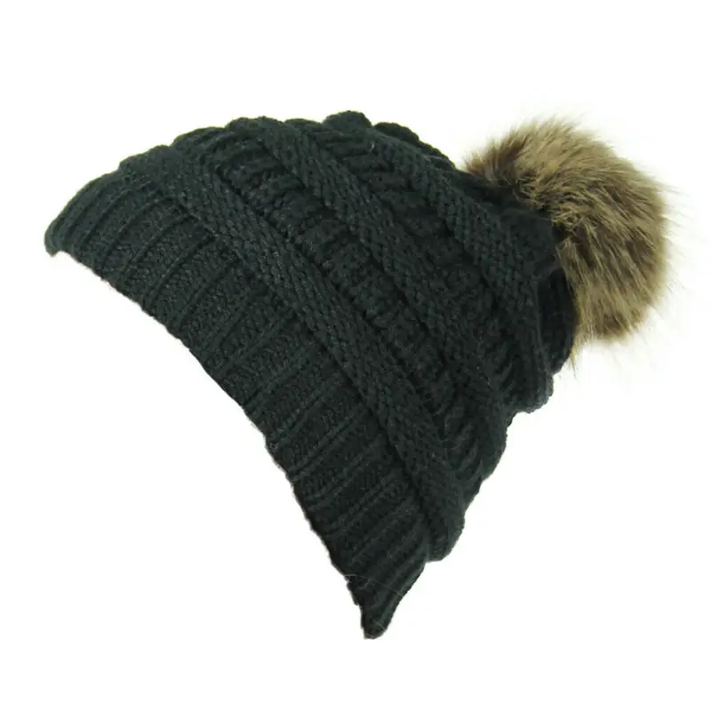 Новинка 2019 женская классическая вязаная шапка с помпонами из искусственного