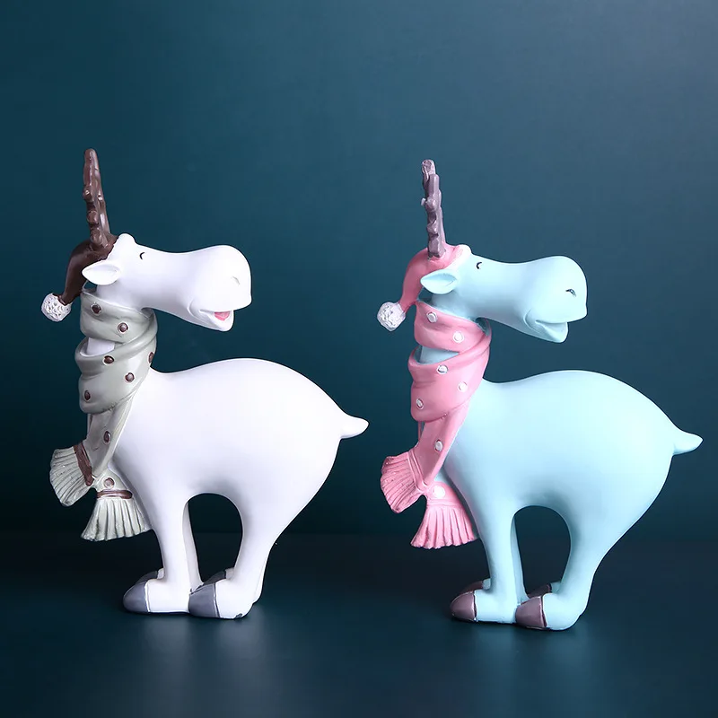 

Creative Cute Artificial Sika Deer Fairy Garden Miniatures Gnomes Moss Terrariums Resin Crafts Figurines For Home Decoration