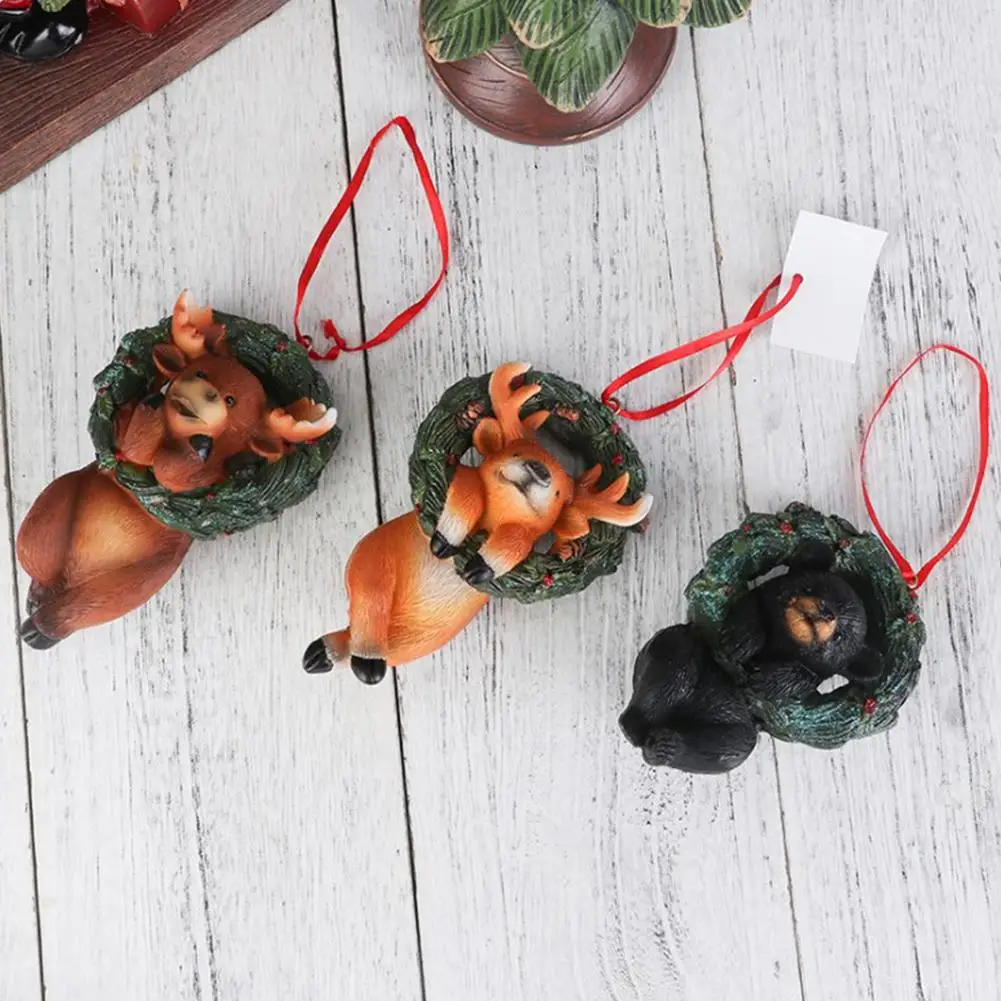 

Christmas Animal Pendants Resin Crafts Animal Garland Ornaments For Living Room Home Christmas Tree Hanging Decor Xmas Gift