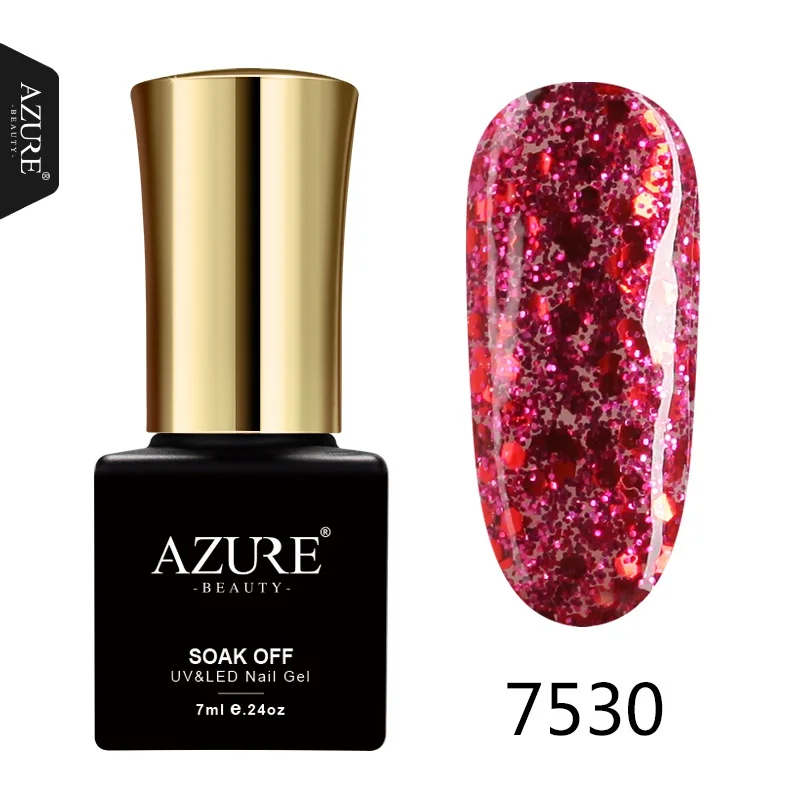 Azure beauty Гель-лак для ногтей модные цвета для дизайна ногтей впитывающаяся гибридная Эмаль 7 мл гель-лаки лазурный УФ-гель для ногтей - Цвет: 7530