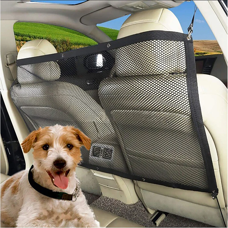 

Pet Fence Magic Dog Gate for Car Adjustable Vehicle Pet Carrier Safety Isolation Net with Flexible Cords Hooks Dog Transport
