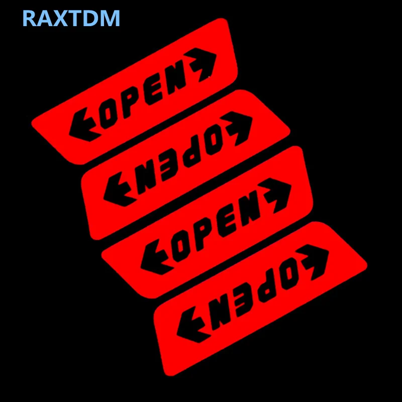 4 шт./компл. автомобильные Стайлинг открывающиеся Предупреждение ющие наклейки