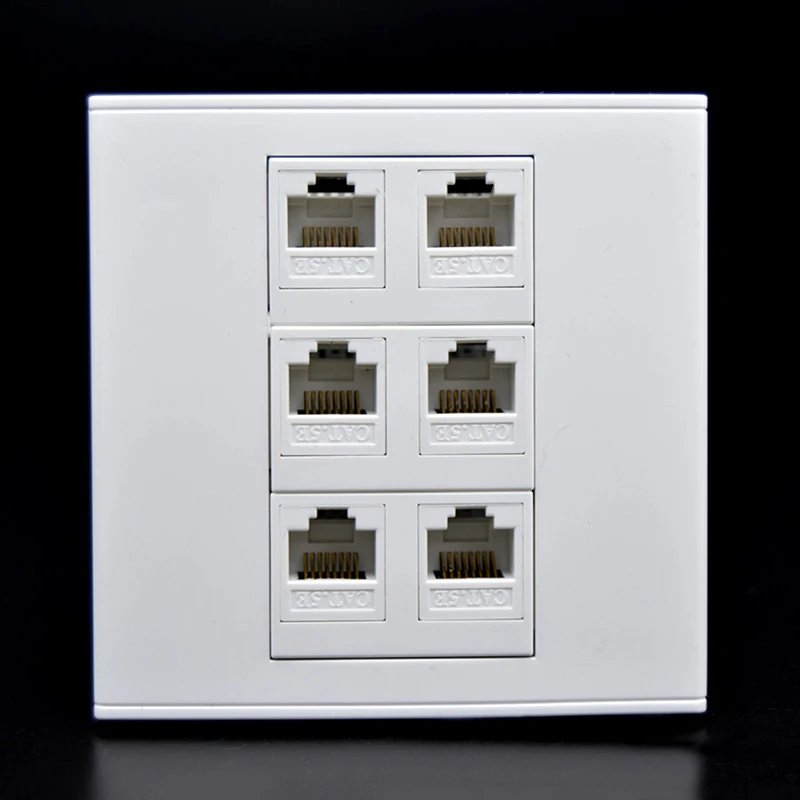 1 шт. четыре Порты RJ 45 Cat5e локальной сети Панель разъем трапецеидальных искажений