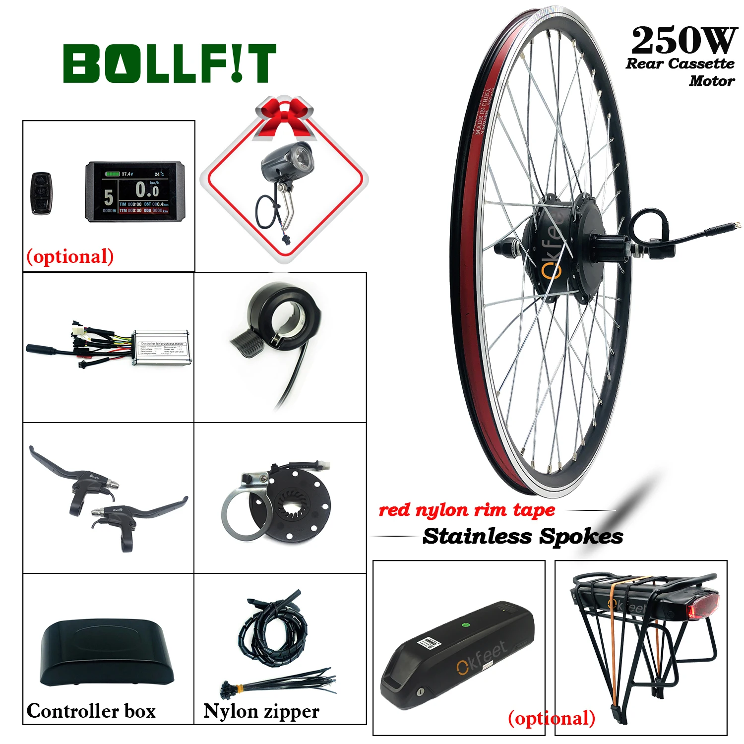 Комплект для электровелосипеда 36 В 250 Вт|Двигатель электровелосипедов| |