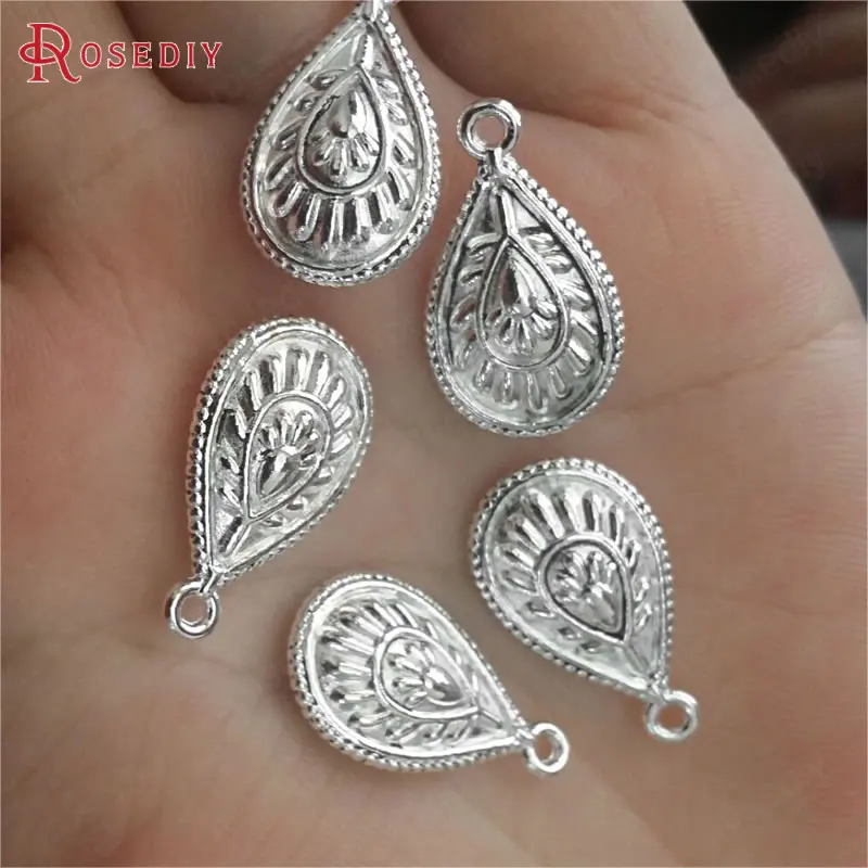 

(30595)30PCS 22x13MM Silver Color Zinc Alloy Peacock Drop Charms Jewelry Making Supplies Diy Findings Accessories