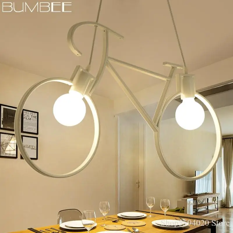 Ретро велосипедный декоративный подвесной светильник современный для гостиной