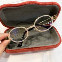 blu ray pretection retro round sunglasses women vintage steampunk sun glasses for men clear lens rhinestone sunglasses