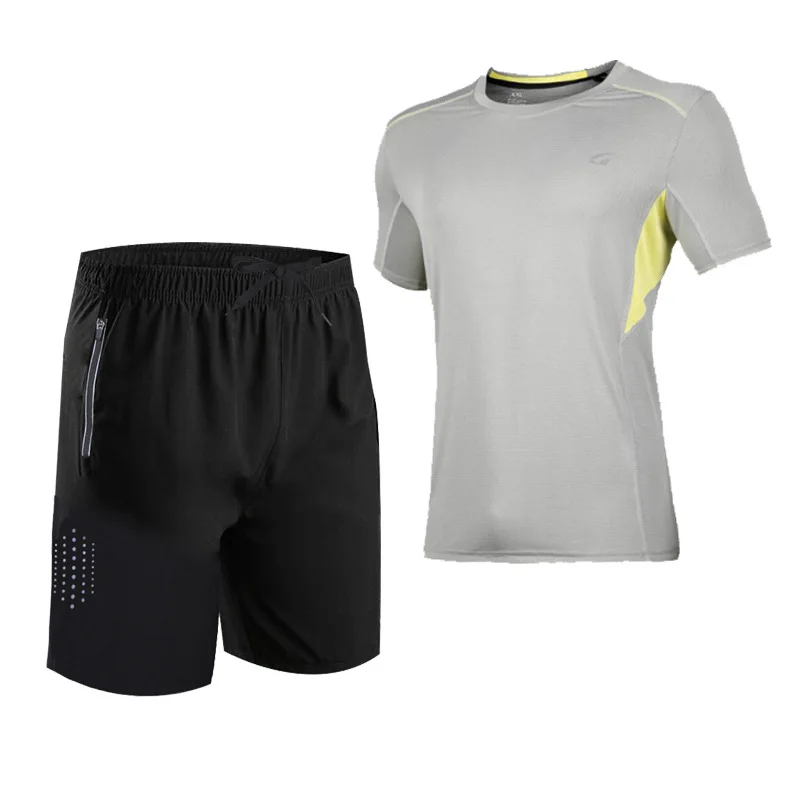 

Летний мужской популярный комплект из футболки и спортивных шорт, мужские шорты для бега, Футбольная Одежда для фитнеса, быстросохнущая Муж...