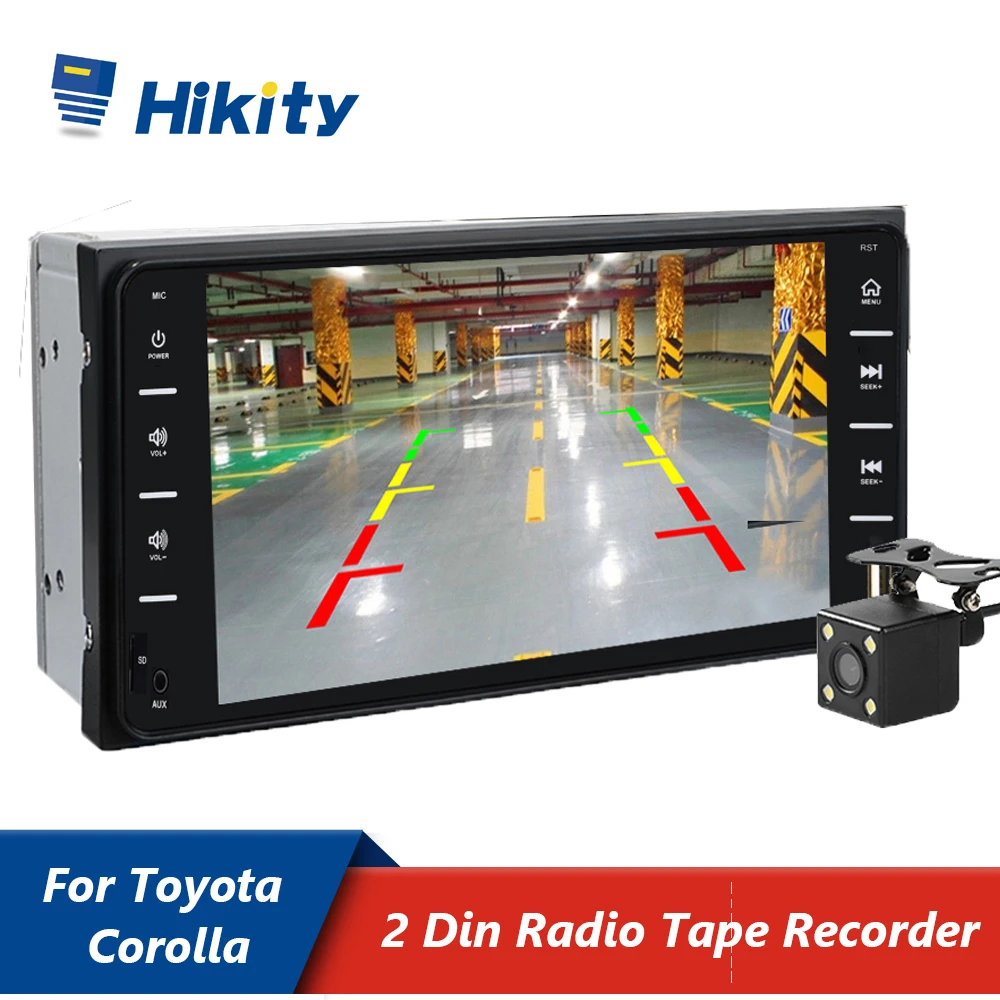 Автомагнитола Hikity для Toyota Corolla мультимедийный MP5-плеер с 7-дюймовым экраном Bluetooth