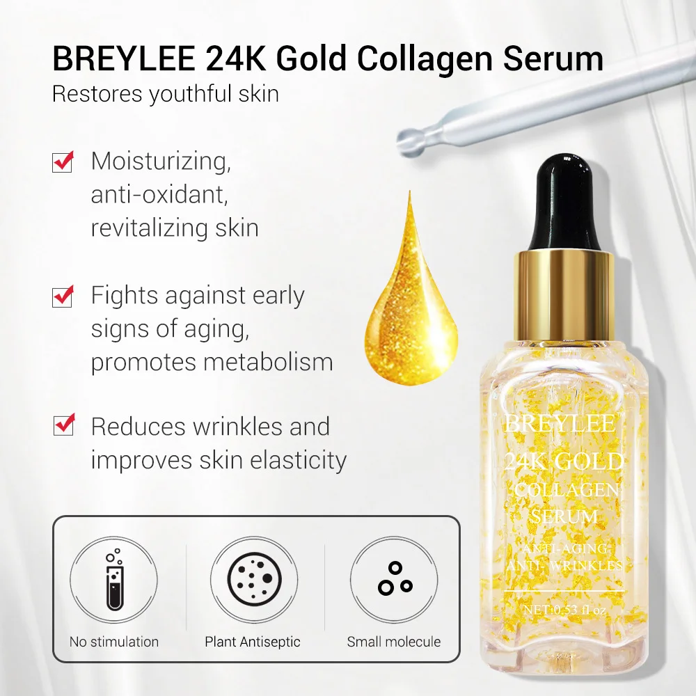 Коллагеновая эссенция Breylee 24k Gold антивозрастная Сыворотка для удаления морщин