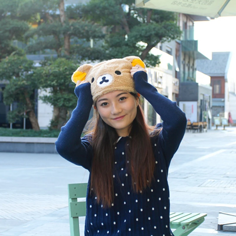 Милая плюшевая игрушка Rilakkuma в стиле аниме шапка медведя панды головной убор