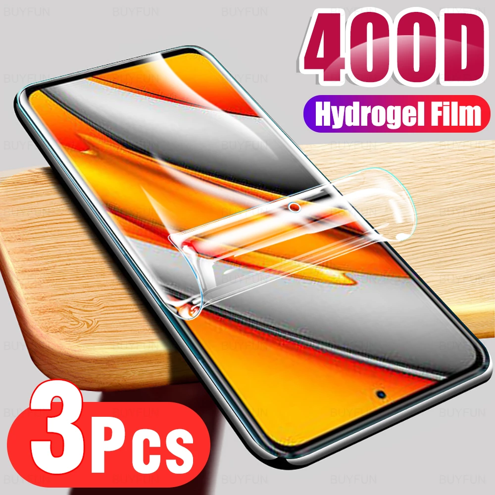 Гидрогелевая пленка 400D для Xiaomi Poco F3 X3 Pro NFC M3 защитная экрана F 3x3 pro nfc 3 шт.|Защитные
