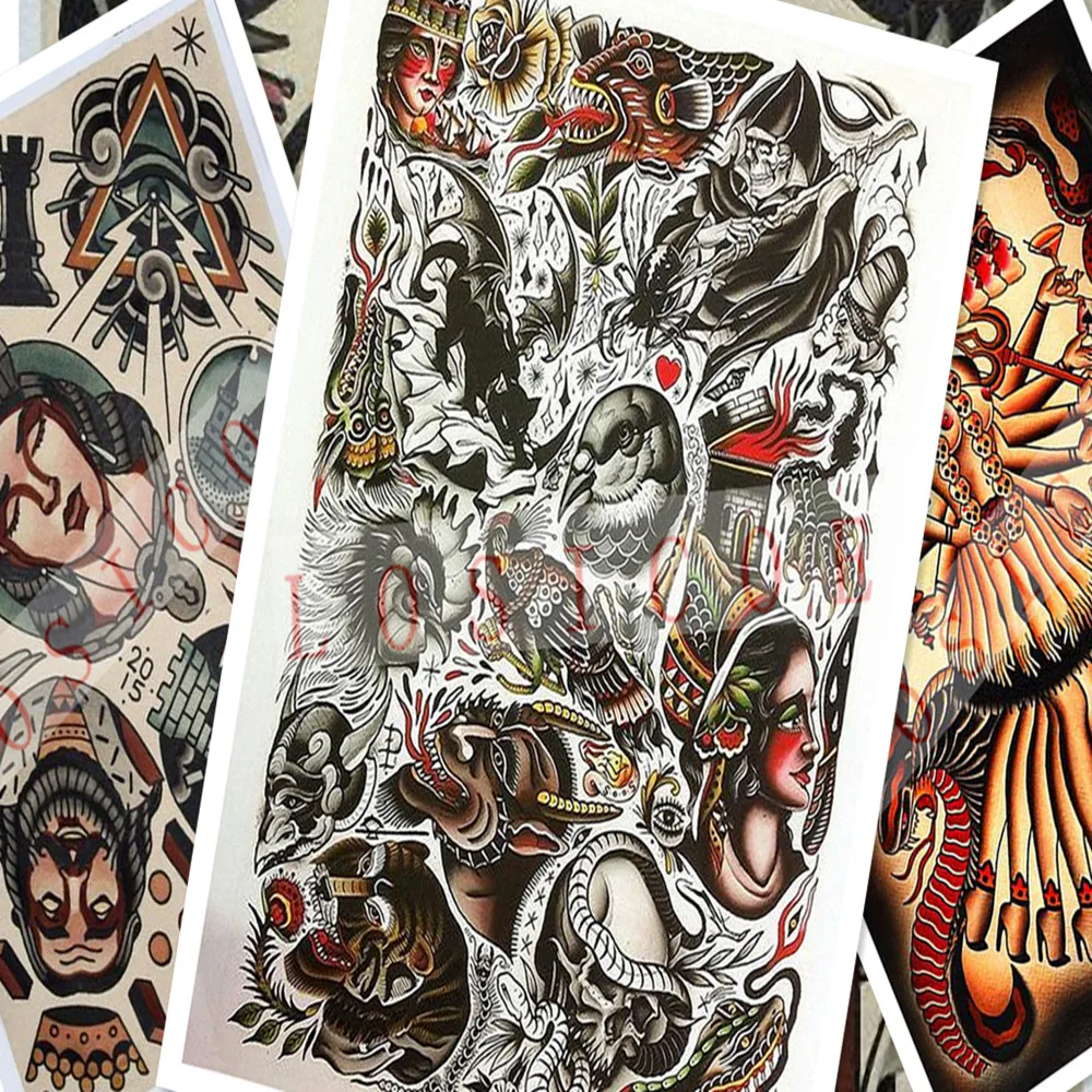 Креативный дизайн татуировки Плакаты стикер на стену 30X42 см Ностальгия Ретро