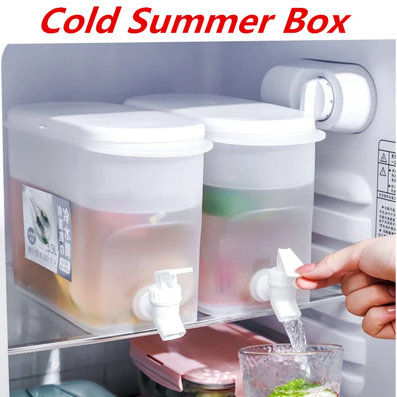 

Ice Water Dispenser Cold Kettle With Faucet Refrigerator Fruit Teapot Lemon Bottle Kettle Cool Summer Soak Fridge Box Storage