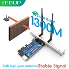 Сетевая карта EDUP 1300 Мбитс, PCI Express, Wi-Fi адаптер PCIE LAN, адаптер, двухдиапазонный 2,4G5 ГГц, беспроводной Bluetooth, ПК и ноутбук EDUP