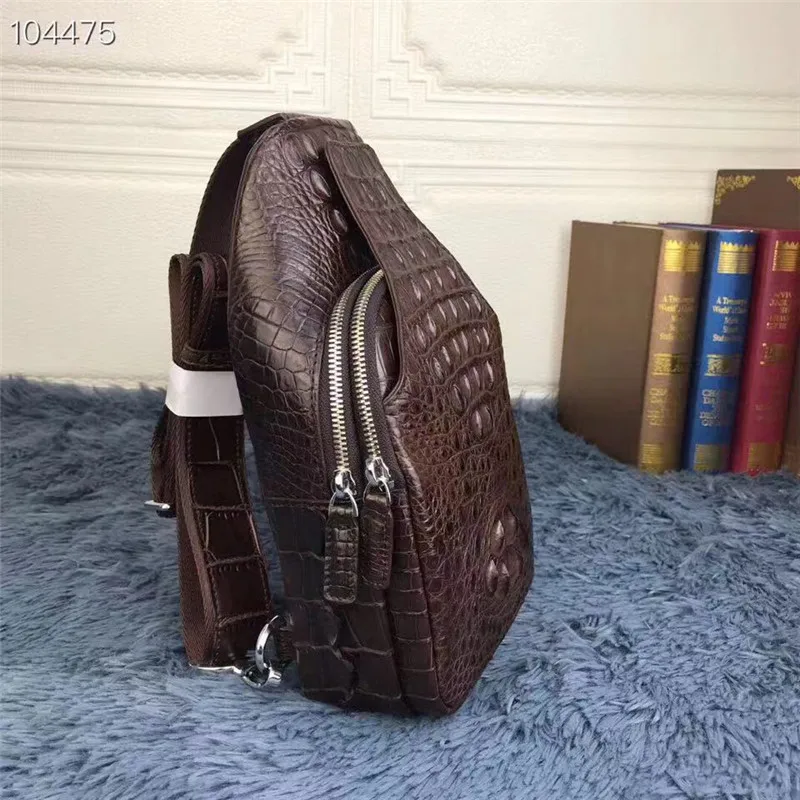 Деловой стиль, натуральная кожа аллигатора, Мужская маленькая нагрудная сумка, настоящая крокодиловая кожа, мужская сумка через плечо, сумка-мессенджер
