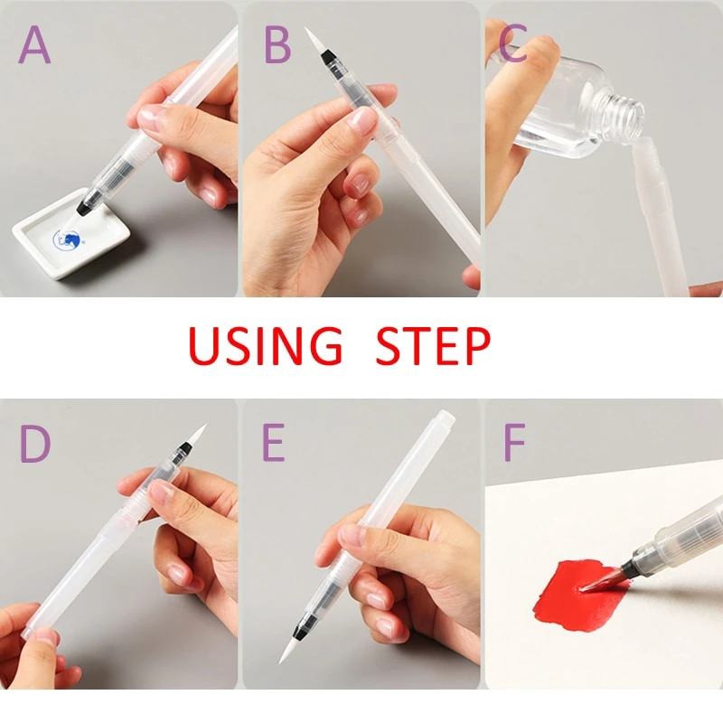 Watercolor Soft Pen Brush Refillable Water for Painting Drawing Calligraphy Art Supplies | Канцтовары для офиса и дома