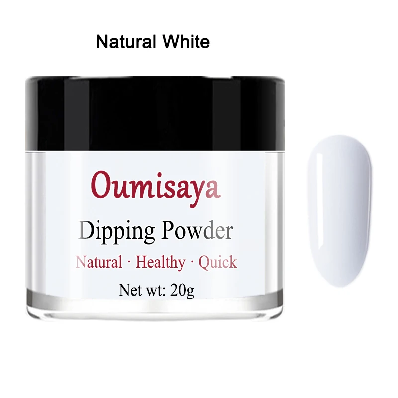 20 г/шт. Oumisaya Nail Dip порошок цвета, Dip системы первой необходимости, без запаха и здоровый(нет необходимости УФ/светодиодный светильник лампы лечения - Цвет: D001natural white