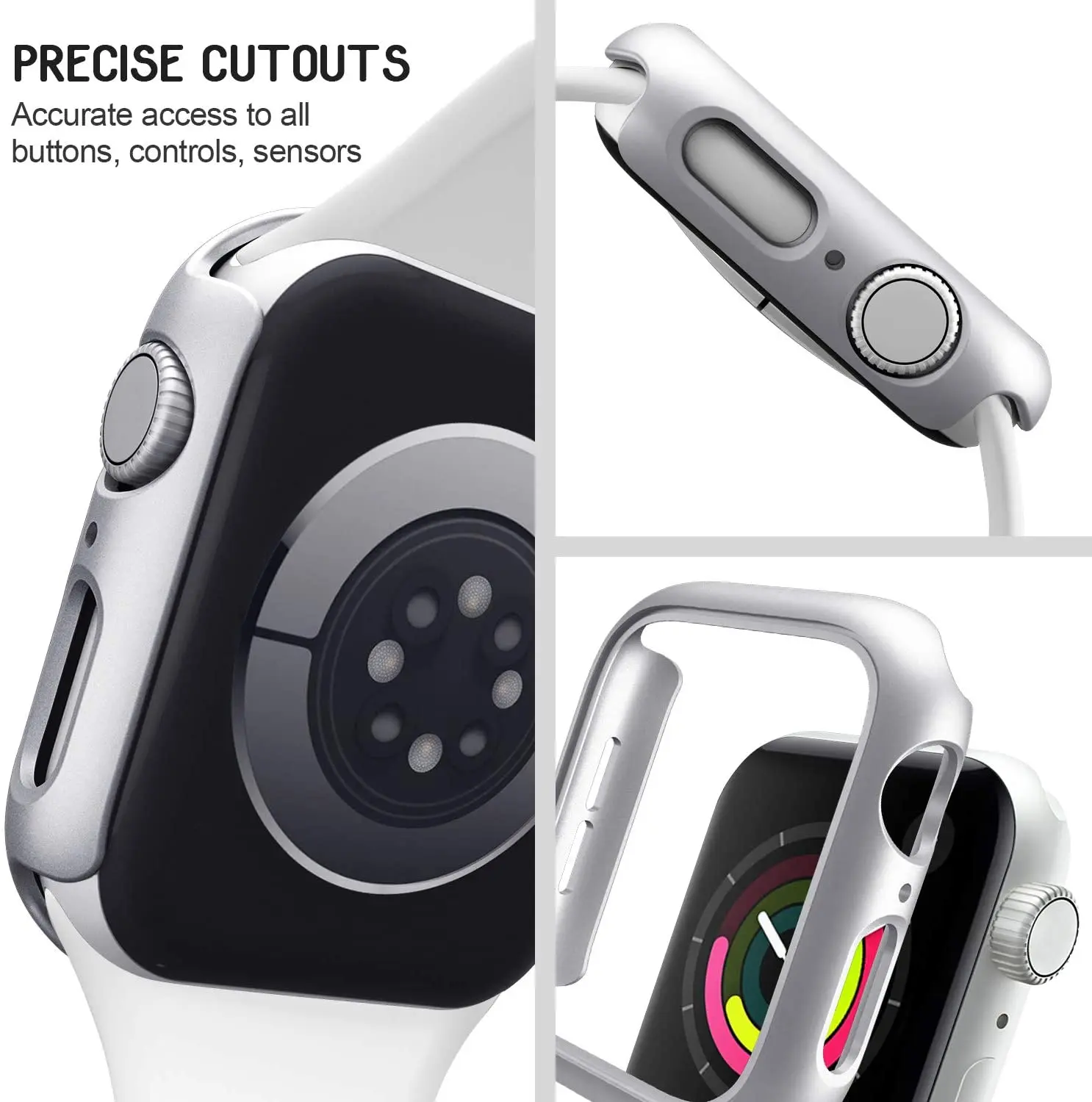 Матовый чехол для Apple Watch 7 41 мм 45 жесткий бампер из поликарбоната защитная рамка