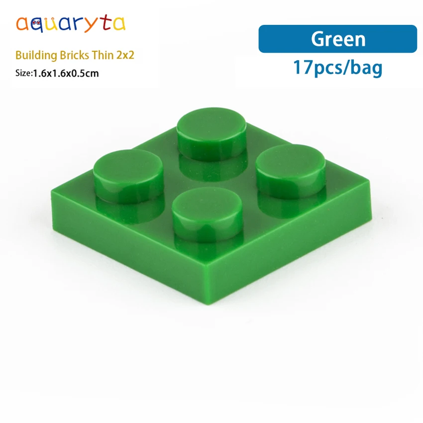 

Aquaryta 17PCS/Lot 2x2 Dots Building Blocks 3022 13 Colors 3D Kids Learning Building Bricks DIY Toys Compatible All Major Brands
