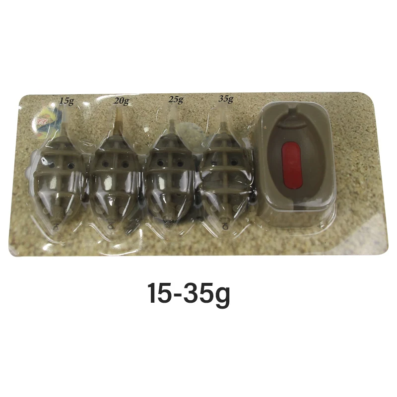 15 20 25 35g set Mosodo, форма для ловли карпа, 15 г, 20 г, 25 г, 35 г, 30 г, 40 г, 50 г, 60 г, встроенные кормушки, высокая емкость, свинцовое грузило, Метатель наживки - Цвет: 15 20 25 35g set