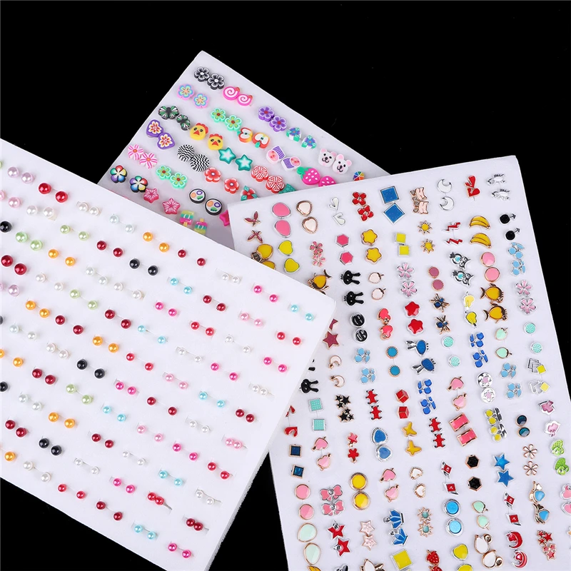 Набор серег-гвоздиков с кристаллами для девочек и детей ювелирные изделия