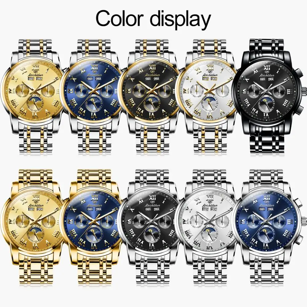 Men's Mechanical Watch Top Luxury Brand Sapphire Mirror Gold And Di Amond Hollow out Automatic Digital Calendar | Наручные часы