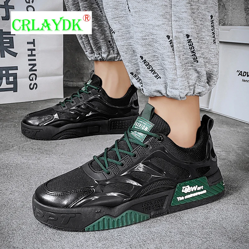 

CRLAYDK Fashion Men's Skateboard Sneakers Breathable Walking Comfort Flats for Youth Boys Sports Students Shoes Male Trainers