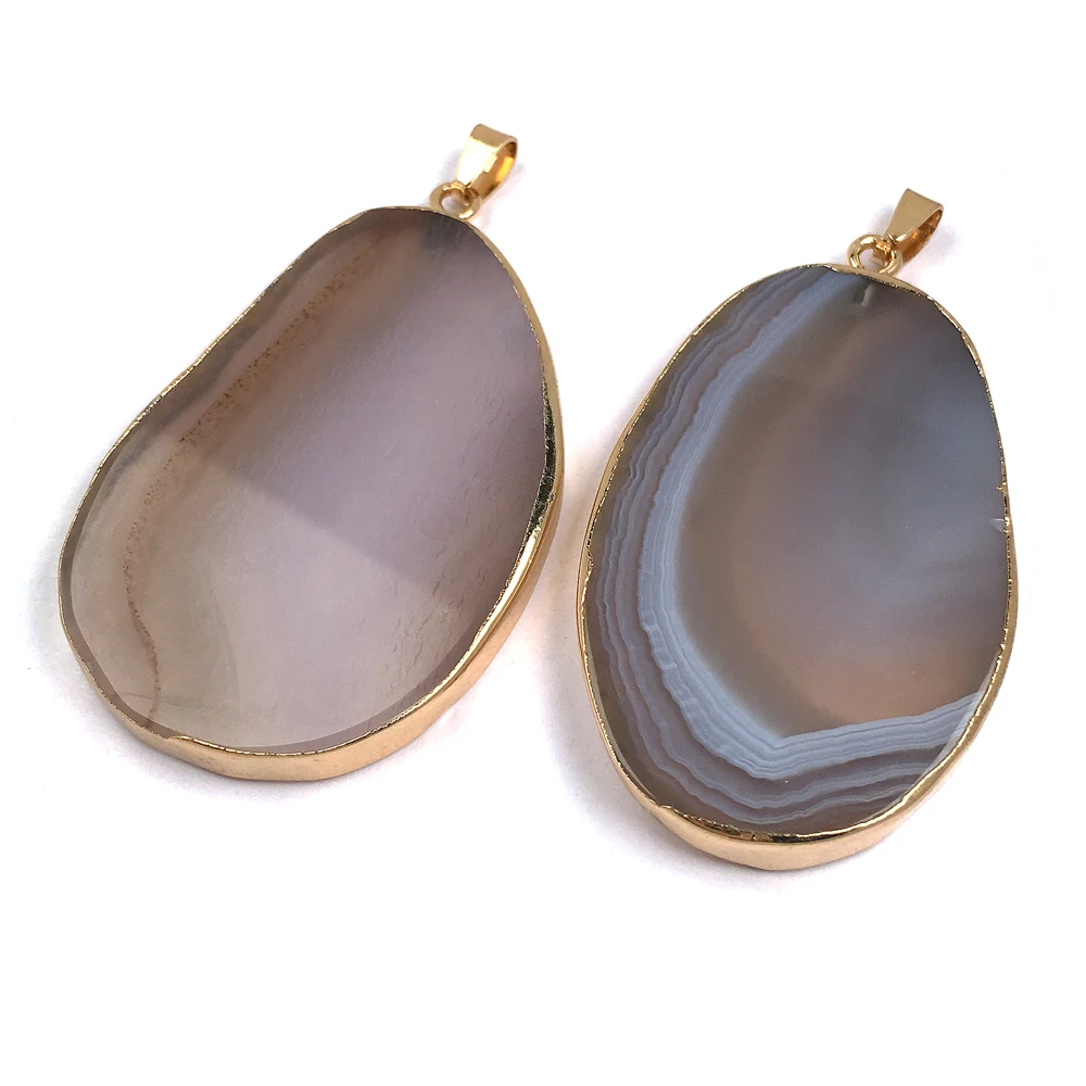 Подвески из натурального агата подвески золотистые для изготовления ожерелья