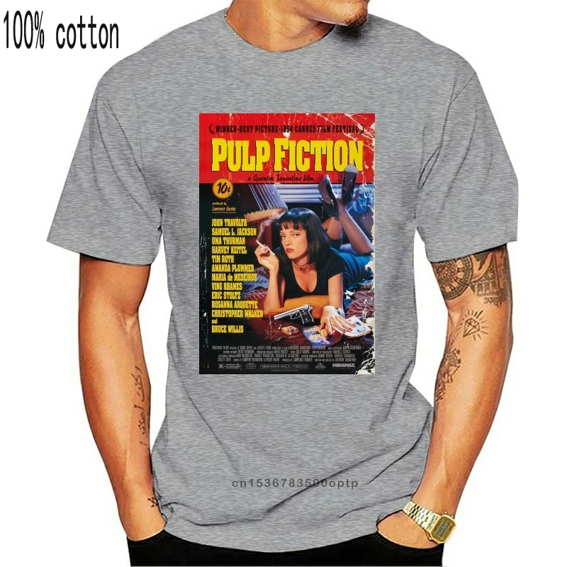 

New Pulp Fiction Movie Retro Cool Vintage Poster Unisex T Shirt B264 Homme Plus Size Tee Shirt