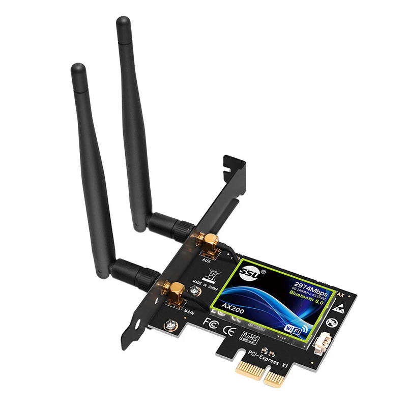 

Горячая Беспроводной Dual Band PCI Express Вай-Фай адаптер PCI-E сетевая карта 2974 Мбит/с Wi-Fi 2,4G/5G с антенны Настольный ПК с ОС Windows 10