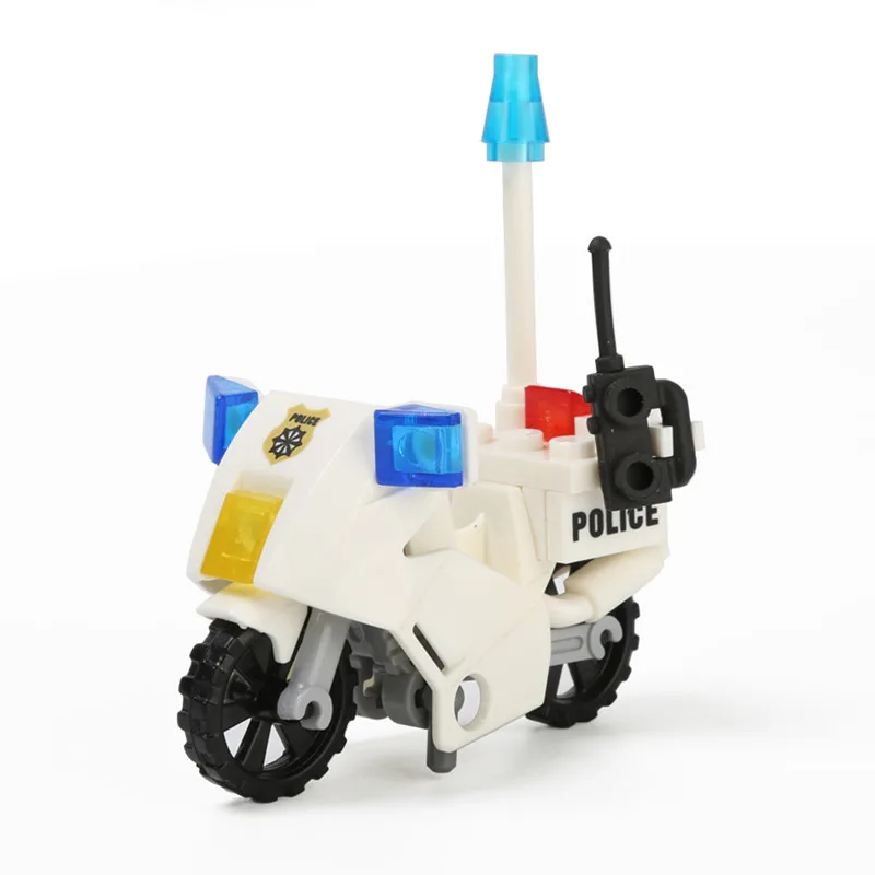 Городской полицейский патруль мотоцикл строительные блоки наборы городской