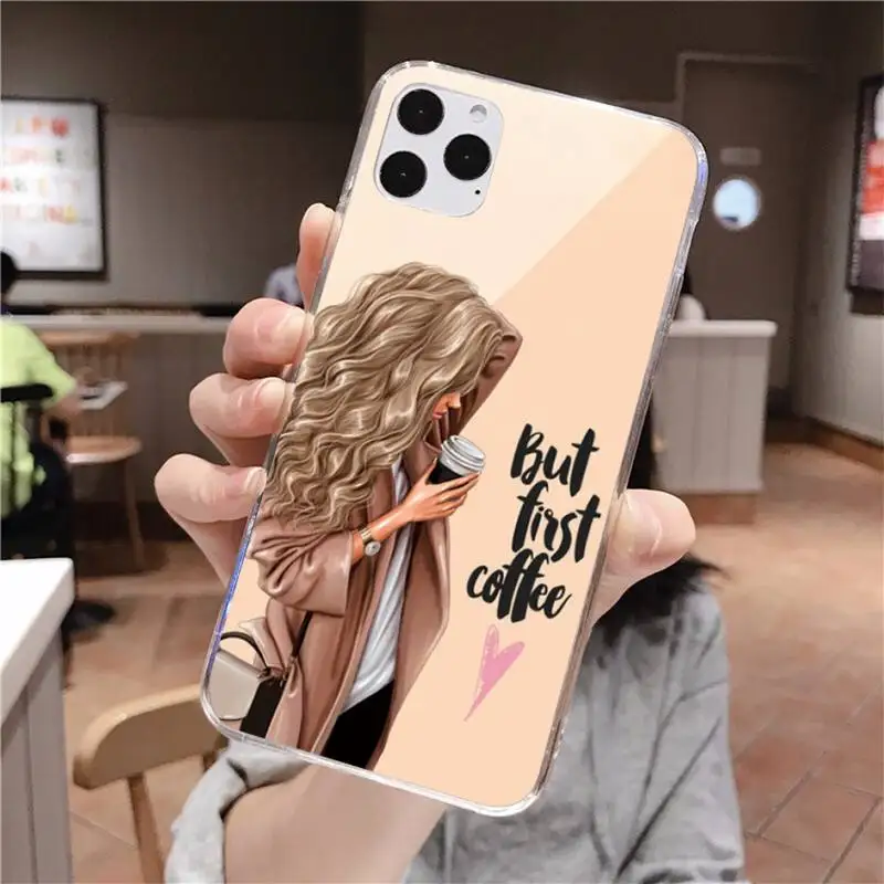 Стиль Принцессы boss кофе типа сделай сам украшения чехла для телефона iPhone 11 pro XS MAX 8