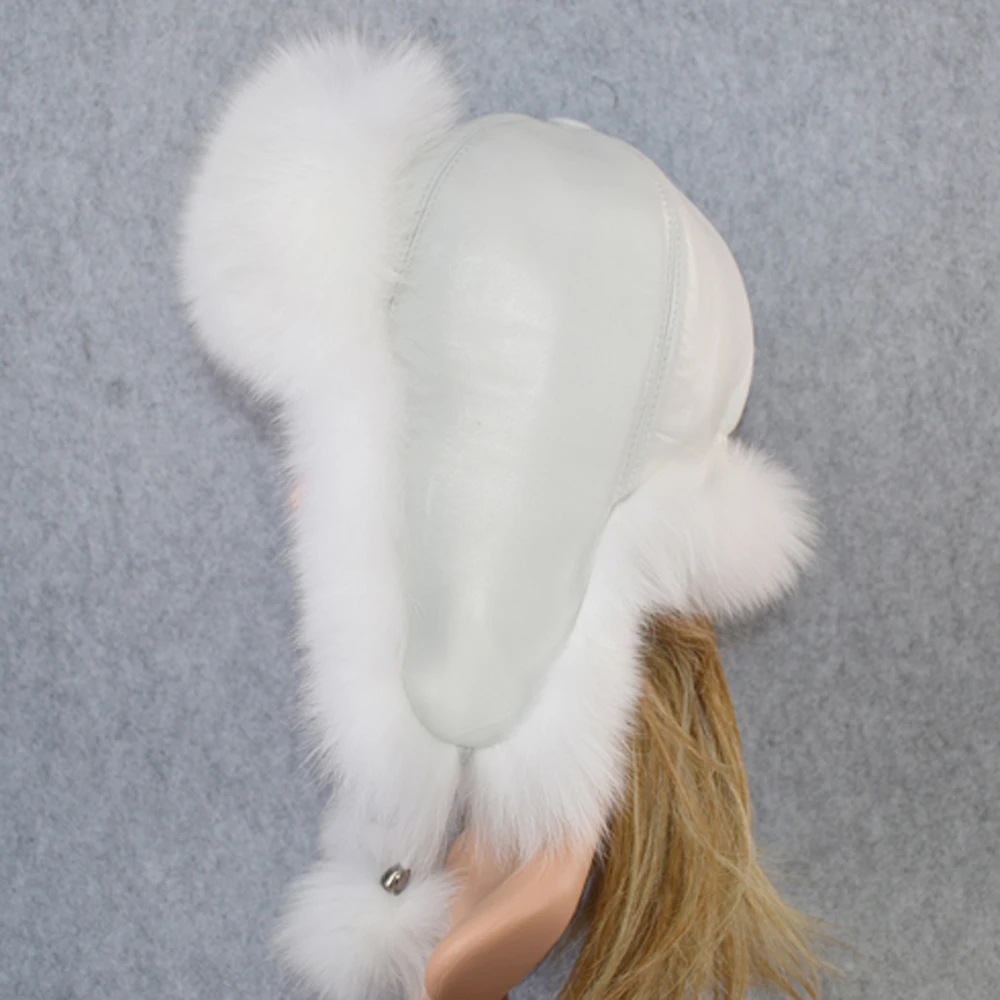 Женская зимняя шапка из 100% натурального Лисьего меха модная повседневная