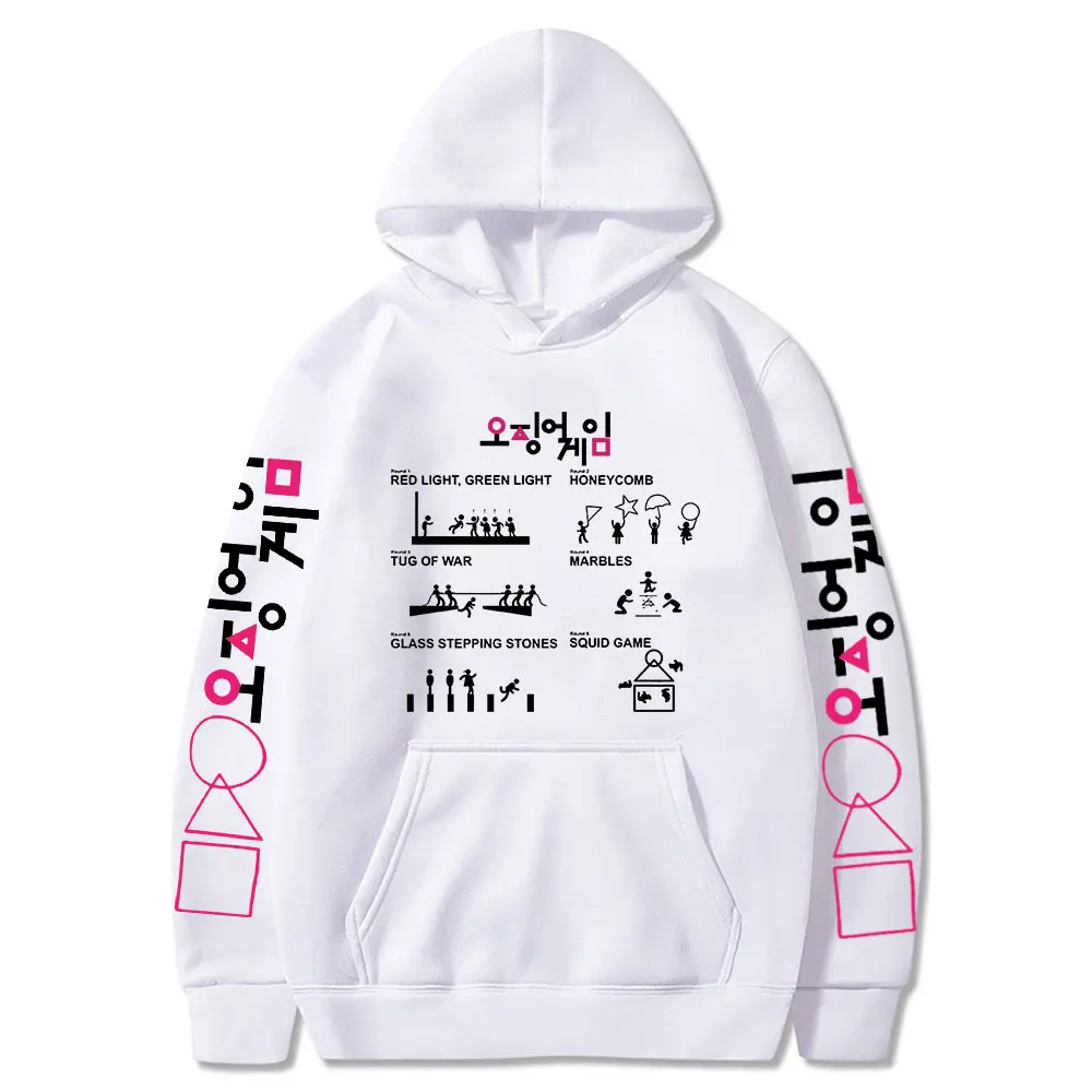 

Korean New Printing Squid Game Hoodies Men Sweatshirts Women Unisex Tops Harajuku Hip Hop Pullovers Casual Black Streetwear