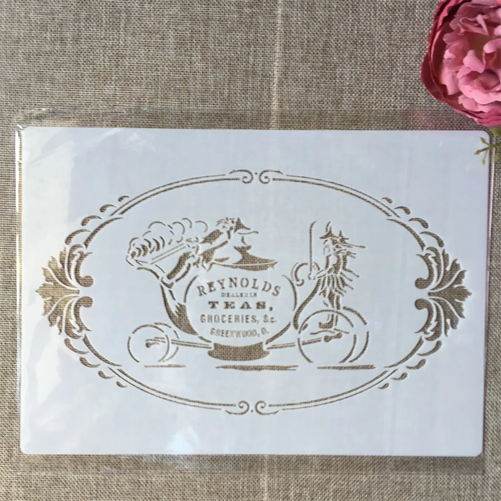 4 шт. A4 29 см зеркало Винтаж автомобиль слова сделай сам наслоения Трафареты