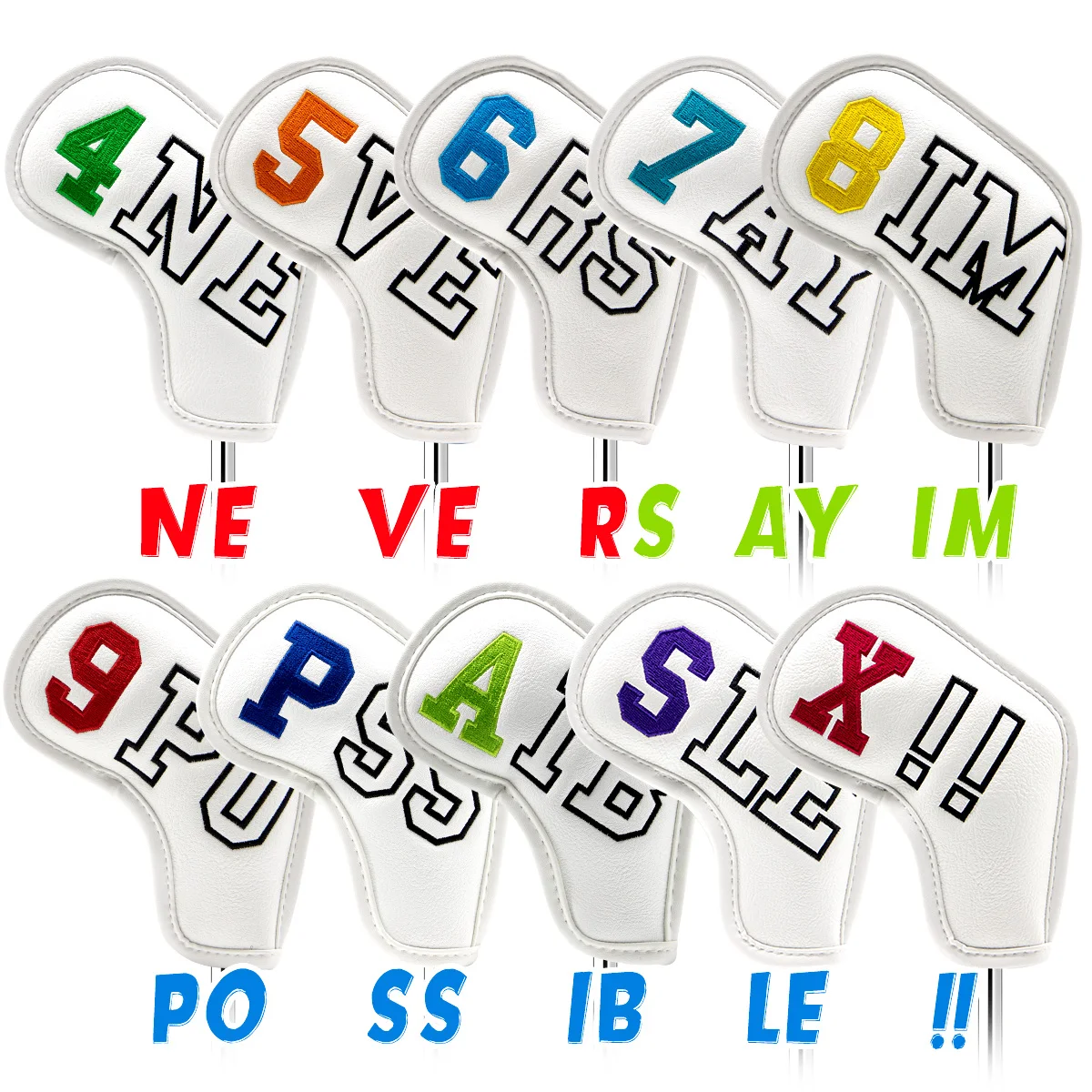 Клюшек для гольфа головные уборы набор 10 шт./компл. из искусственной кожи белого