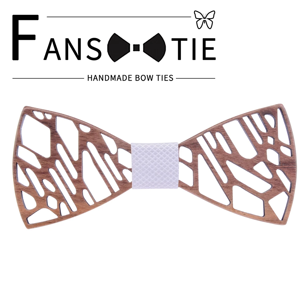 Новый деревянный галстук-бабочка из ореха мужской Асимметричный цветочный