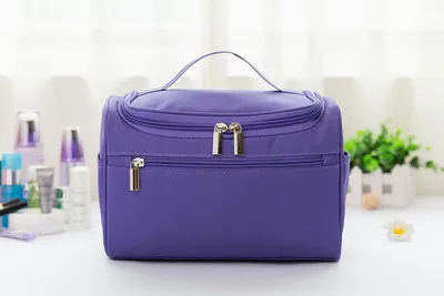 Purple Новинка, водонепроницаемая мужская сумка для макияжа, нейлоновый органайзер для путешествий, косметичка для женщин, несессер, чехол для макияжа, сумка для туалетных принадлежностей - Цвет: Purple