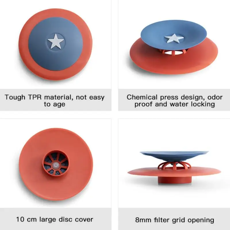 

Floor Drain Cover Shield Shape Universal Deodorant Bathtub Plug Sink Filter Shower Hair Catcher Stopper Household Kitchen Tool