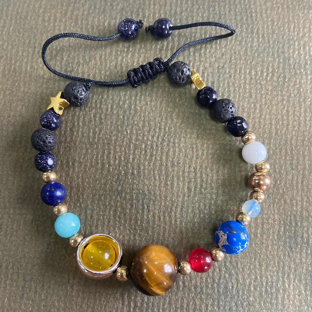 Браслет с шариками планеты и восьми планетами для йоги модные ювелирные изделия