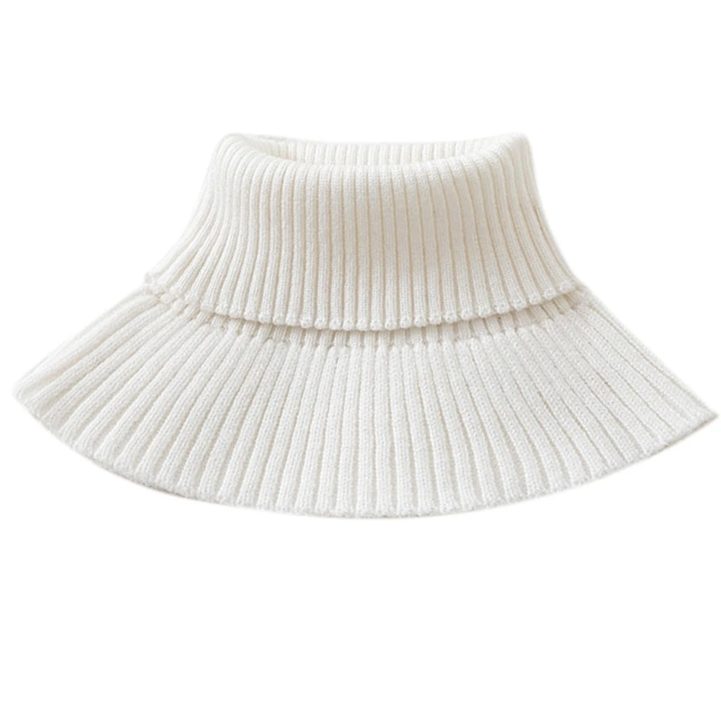 

Ribbed Knitted False Fake Collar Winter Detachable Sweater Turtleneck Dickey Vintage Solid Color Neck Warmer Scarf Wrap
