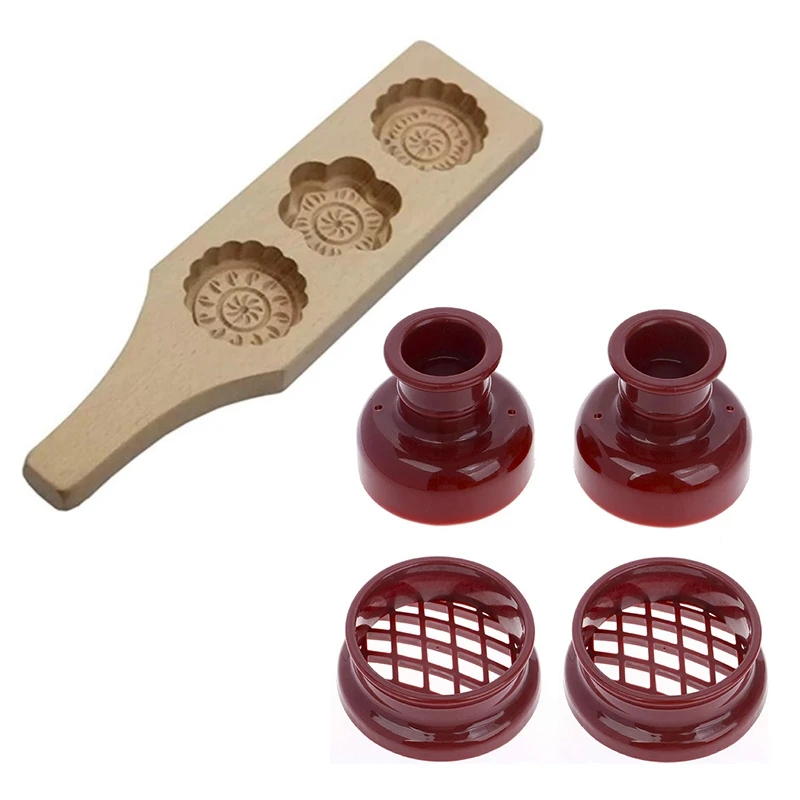 

1Set Mooncake Mold, Flower Shape Steamed Pumpkin Pie Pasta & 4Pcs Doughnut Pineapple Bread Maker Plastic Molds