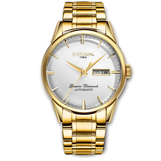 Karneval Mechanische Uhren Mode Automatische Uhr myanner 30 м вассердихт Herren Uhr винтажный Lederband Armbanduhr kol saati - Цвет: 16