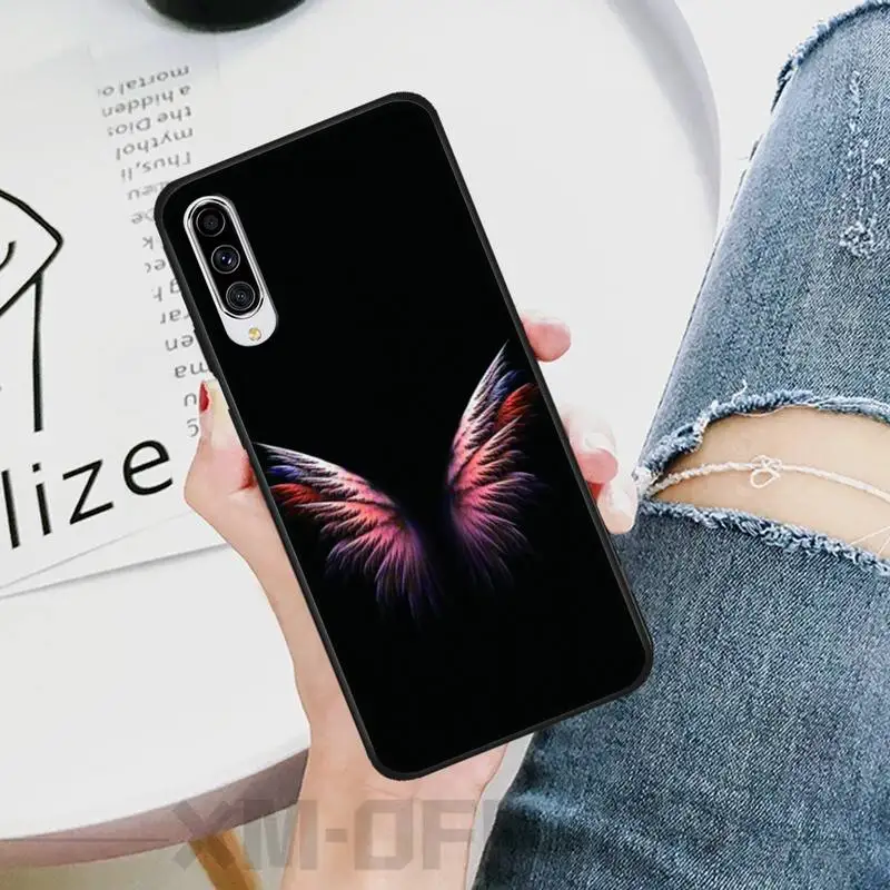 Free wings Black Soft Shell Phone Case Capa For Samsung A10 20 30 40 50 70 10S 20S 2 Core C8 A30S A50S | Мобильные телефоны и