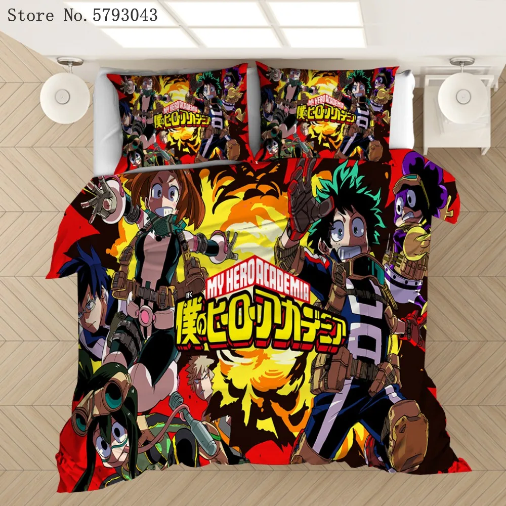 2/3 Pieces Japan Anime Bedding Set My Hero Academia Duvet Cover For Kids Adults Bed Quilt Cover Microfiber Fabric Bed Cover Set