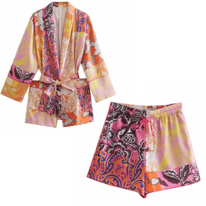 

Za Woman 2021 Print High Waist Shorts Fashion Summer Shorts For Women Casual Shorts Outfit Adjustable Elastic Short Pants